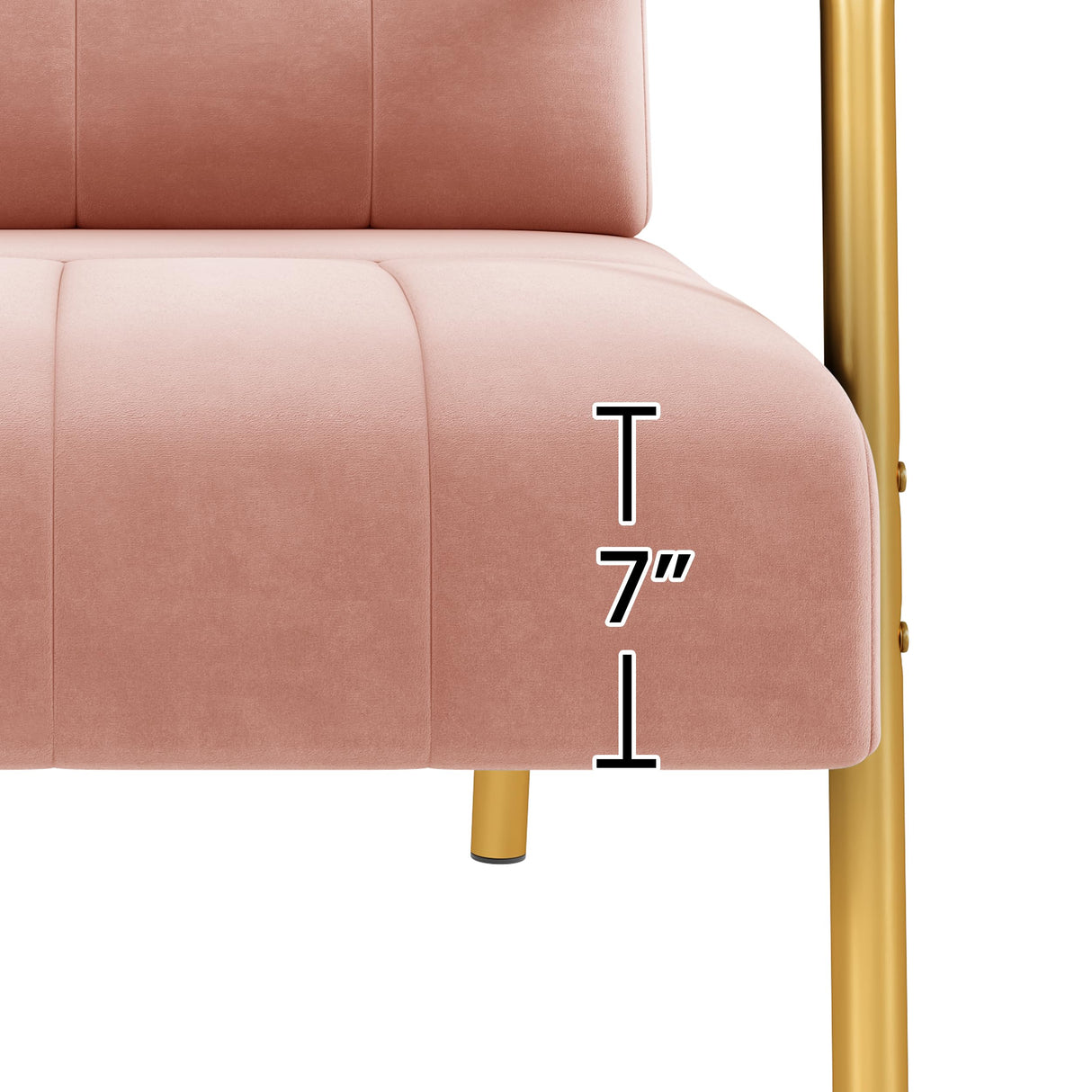 Yaheetech 30" W Modern Sofa Small Sofa Luxurious Velvet Fabric Couch with Gold-Tone Metal Arms and Legs for Living Room, Home Office, Studio Pink Yaheetech