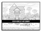Beach Homes: An Adult Coloring Book with Beautiful Vacation Houses, Charming Interior Designs, and Relaxing Nature Scenes WoodArtSupply