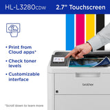 Brother HL-L3280CDW Wireless Compact Digital Color Printer with Laser Quality Output, Duplex, Mobile Printing & Ethernet | Includes 4 Month Refresh Subscription Trial¹, Amazon Dash Replenishment Ready Brother