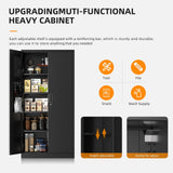 Greenvelly Metal Garage Cabinets with Pegboard,72" Black Steel Storage Cabinet with Doors and Shelves,Tall Tool Cabinet with Looking Doors for Garage,Home Office,Warehouse Greenvelly