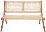 SAFAVIEH Outdoor Collection Kobina Natural Acacia Wood/Natural Rope Foldable Bench (Fully Assembled) SAFAVIEH