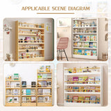 WOOOFA Behind The Door Bookshelf, Behind Door Bookshelf, 6-Tier Book Shelf, Narrow Thin Bookshelf for Kids, Space Saving, Anti-tip, Wall Mounted Book Toy Organizer for Bedroom, Living Room, Office WOOOFA