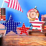 3 Pcs 4th of July table decorations Patriotic Wooden Star Centerpiece Sign Independence Day Tiered Tray Decor Memorial Day Tabletop Decorations for Home Festival Party Decor (Classic) Yulejo