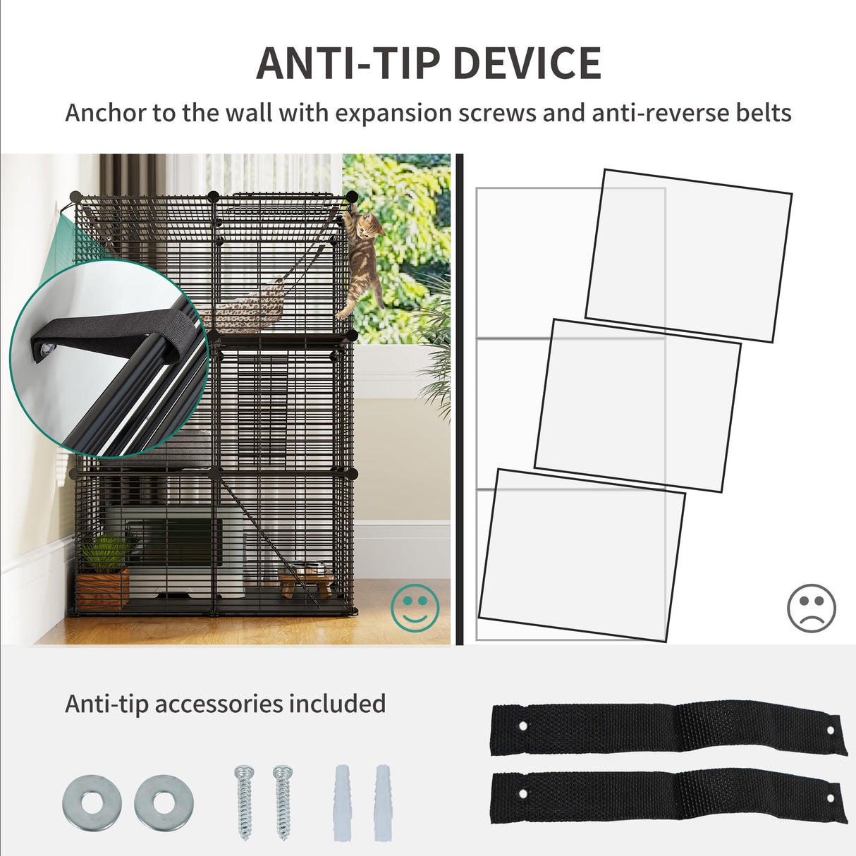 YITAHOME Cat Cage Indoor Cat Enclosures DIY Cat Playpen Metal Kennel with Extra Large Hammock for 1-2 Cats, Ferret, Chinchilla, Rabbit, Small Animals YITAHOME