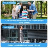 Jigsaw Puzzle Mat Roll Up 1500 2000 3000 Piece Portable Table Puzzle Board Mat Saver Keeper, Smooth Top & Non-Slip Felt Bottom with 6 Sorting Trays, Storage Bag, Inflatable Roller for Kids Adults Gift Brmoka