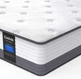Coolvie 10 Inch Twin Mattress, Twin Size Hybrid Mattress Built in Pocketed Coils and Gel Memory Foam Layer, Low Motion Transfer & Breathable Twin Mattress in A Box Coolvie