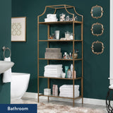 Sauder International Lux Bookcase/ book shelf, Satin Gold finish Sauder