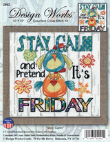 Design Works Crafts, 10" x 10" Counted Cross Stitch Kit, Stay Calm, White DesignWorks Ink