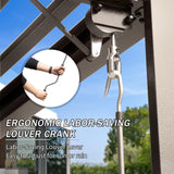 Domi Outdoor Louvered Pergola 10x16FT with Adjustable Steel Roof, Outdoor Aluminum Frame Rainproof Pergola for Backyard, Garden and Lawn,Brown domi outdoor living