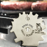 Sage Owl Bristle-Free Stainless Steel BBQ Grill Scraper – Safe Universal Grill Cleaner for Outdoor Grills, Smoker Accessories, Kitchen Gadgets, and Grilling Tools Cooking Stocking Stuffers for Men The Sage Owl
