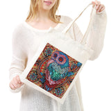JGA JOGGING ARM 5D Diamond Painting Shopping Canvas Tote Bag Art DIY Painting Pen Handmade Handbags Owl Pattern for Women JGA JOGGING ARM