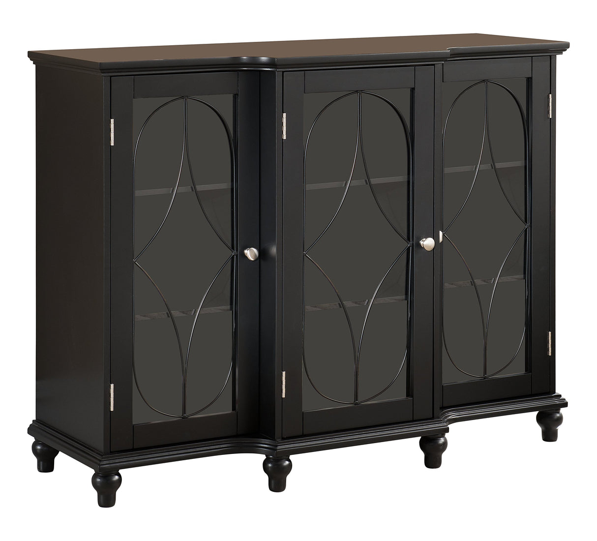 Kings Brand Furniture Wood Storage Sideboard Buffet Cabinet Console Table, Black Kings Brand Furniture