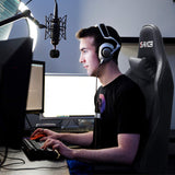 Homall Gaming Chair Computer Office High Back Leather Gamer Desk Chair Ergonomic Adjustable Swivel Racing Chair with Headrest and Lumbar Support (Black) Homall