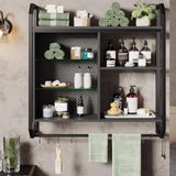 Bestier 34" LED Gaming Floating Shelf with Adjustable Glass, Industrial Pipe Design and USB Ambient Lights Bestier