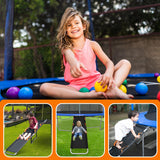 Gardenature Trampoline Slide Universal Trampoline Ladder with Handles for Toddler Strong Tear Resistant Fabric Climber Trampoline Accessories for Kids Gardenature