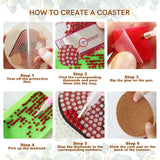 Temlum 6 Pcs Diamond Painting Coasters with Holder, Abstract Plants Coasters Diamond Art Kits for Beginners, Adults Small Diamond Painting Kit Art Craft Supplies Temlum