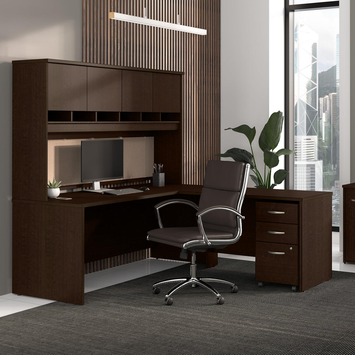 Bush Business Furniture Series C 3 Drawer Mobile File Cabinet in Mocha Cherry - Assembled Bush Business Furniture