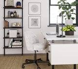 Nathan James Theo 5-Shelf Wood Modern Bookcase, Open Wall Mount Ladder Bookshelf with Industrial Metal Frame, Dark Brown Nutmeg/Black Nathan James