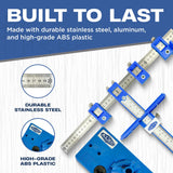 Alec Tools Cabinet Installation Tools Complete Set - Adjustable Cabinet Hardware Jig Kit for Handles, Knobs, Drawer Pulls - Cabinet Handle Jig, Concealed Hinge Jig, Automatic Center Punch, Drill Bits Alec Tools