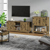 Mufico Farmhouse TV Stand for 65 Inch TV, 58" L*15.75" W*24" H Entertainment Center with Storage,Media Console Cabinets with Barn Door,TV Console Table for Living Room Mufico