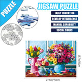 Jigsaw Puzzles 1000 Pieces for Adults Spring Flowers, Colorful Flowers Jigsaw Puzzles, Plants Tulip Rose Daisy Challenging Funny Puzzles for Friends Family Activity Game Nights RECHIATO
