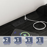 BELLEZE Mid-Century Record Player Stand, Vinyl Record Storage Cabinet Holds up to 350+ Albums, Rattern Decorated Turntable Stand with Power Outlet for Living Room, Office - Brown BELLEZE