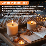 CollectHall 100 Pcs Thickened Wood Wicks, Wood Wicks for Candles Making with Wick Trimmer, Candle Wicks 5.1×0.5×0.04 Inches for DIY Candle-Making, Long Lasting Flame, Easy to Burn (50 Sets) CollectHall