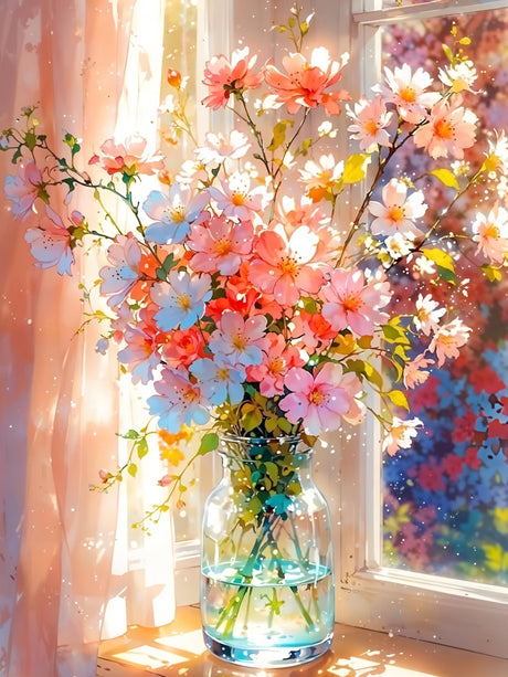 GMETINC Diamond Painting Kits for Adults, Flower DIY 5D Diamond Art Kits Full Drill Diamond Dots Paintings with Diamonds Gem Art and Crafts Home Decor 12x16inch GMETNIC