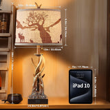 BOWOBO Antler Table Lamps Set of 2 for Bedroom, Farmhouse Rustic Antler Deer Bedside Lamps with USB A+C Ports for Living Room End Table Hunting Themed Cabin Lamp Pull Chain Linen BOWOBO