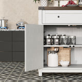 Flamaker Sideboard Buffet Cabinet with Storage, Farmhouse Coffee Bar Cabinet with 1 Drawer and 2 Barn Doors, Barn Door Console Table, Storage Cabinet for Kitchen, Dining Room, Entryway (White) Flamaker