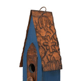 Glitzhome 13.25" H Hanging Birdhouse Retro Blue Distressed Garden Decorative Wooden Bird House for Outdoor Glitzhome