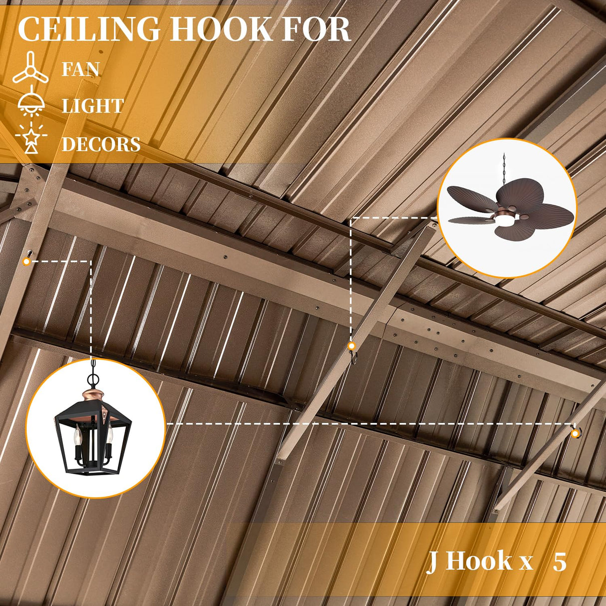 YOLENY 12'x24' Gazebo, Hardtop Gazebo with Galvanized Steel Double Roof, Pergolas Aluminum Frame, Netting and Curtains Included, Metal Outdoor Gazebos for Garden, Lawns YOLENY