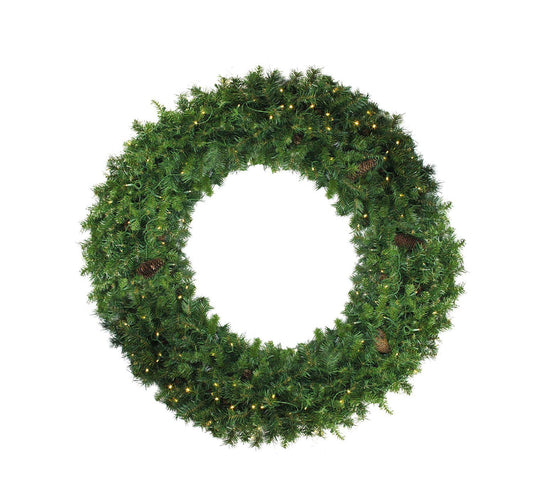 Northlight 6' Pre-Lit Dakota Red Pine Commercial Artificial Christmas Wreath - Clear Dura Lights