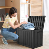 YITAHOME 30 Gallon Deck Box Outdoor Storage Box, Waterproof Resin Package Delivery and Storage Box with Lockable Lid for Patio Furniture Cushions, Pool Accessories, Garden Tools, Black YITAHOME