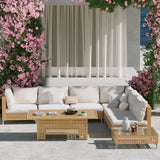 Grand patio 8-Piece Wicker Patio Furniture Set with Lift Top Coffee Storage Table, Outdoor Conversation Set Sectional Sofa with Water Resistant Thick Cushions, Beige Grand patio