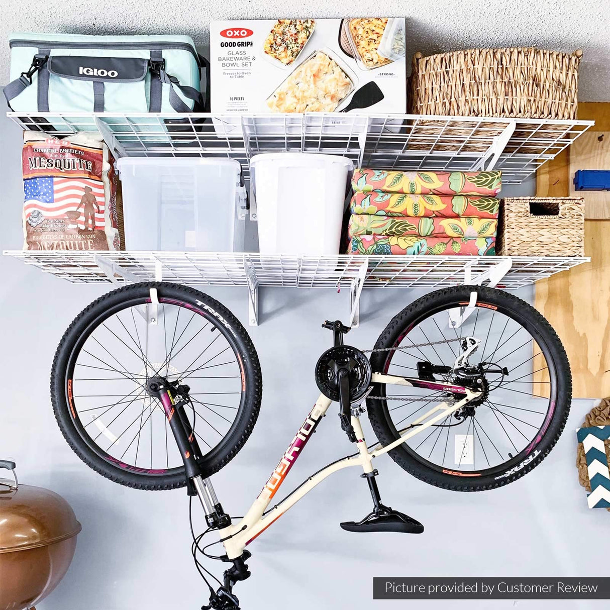 FLEXIMOUNTS 2-Pack 2x6ft 24-inch-by-72-inch Wall Shelf Garage Storage Rack Floating Shelves, 1200 lbs Load Capacity, White FLEXIMOUNTS