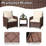 Suvivityse 5 Pieces Wicker Patio Furniture Set, Rattan Patio Conversations Sets, Patio Bistro Set with Ottoman and Table for Garden, Poolside, Backyard (Brown) Suvivityse