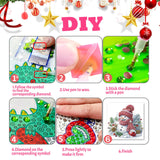 YOKUSHI 12 PCS Diamond Art Painting Christmas Greeting Cards with Envelopes, Snowman Craft DIY Card Making Kits for Adults Kids Gifts (White) YOKUSHI