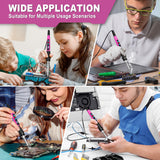 Soldering Iron Kit, 100W Soldering Gun with LED Digital Display, Adjustable Temperature 356-932℉ Solder Kit for Electronics, Includes Soldering Tip, Solder Wire, Stand, Tweezers and Paste, Rose Red Crtsweker