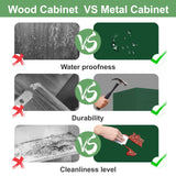 71" H Metal Armoire Wardrobe Closet, Adjustable Shelve, Clothes Drying Pole, Steel Wardrobe Cabinet for Bedroom (Green) Ckzbx