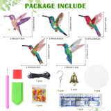 Vcekract Diamond Painting Kits, Hummingbird Diamond Art Wind Chimes, Diamond Art Kits for Adults, Adult Craft Kits for Garden Decor Vcekract