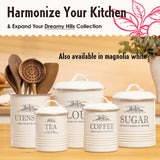 noonberry Canisters for Kitchen Counter, Set of 5 Black Containers, Airtight Coffee Tea Flour Sugar Canisters Sets for the Kitchen Countertop & Kitchen Utensil Holder noonberry