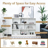 Tangkula 8-Cube 3-Tier Open Storage Bookcase in White - Modern Multipurpose Display for Home and Office Tangkula