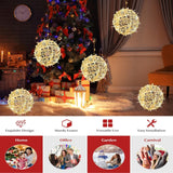 Outdoor Christmas Balls Lights 4 Pack Hanging 7.9" LED Garden Sphere Tree Lights 8 Modes Waterproof Glow Globe Lights with Memory Timer Plug for Party Yard Porch Eave Patio Xmas Decoration-Warm White SenLuKit