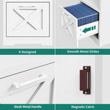 YITAHOME L Shaped Desk with Power Outlets, 60 Inch Computer Desk Corner Desk with File Drawer, Home Office Desk with Monitor Stand & Storage Shelves, L-Shaped Desk with File Cabinet, White YITAHOME