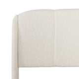 RuiSiSi King Size Upholstered Bed with Curve-Shaped Design Headboard, Boucle Fabric Platform Bed with Sturdy Legs, Modern Bed Frame for Bedroom, No Box Spring Needed, Beige RuiSiSi