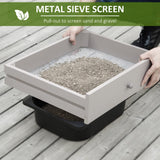 Outsunny Potting Bench Table, Garden Work Bench, Workstation with Metal Sieve Screen, Removable Sink, Additional Hooks and Baskets for Patio, Courtyards, Balcony, Grey Outsunny