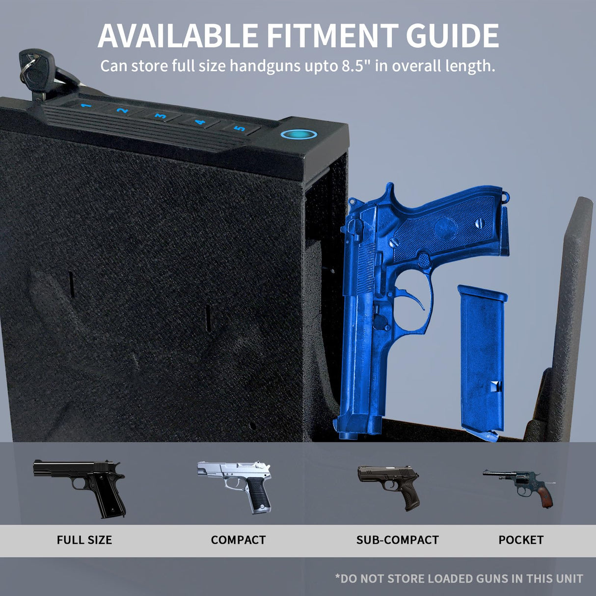 Biometric Gun Safe for Nightstand, Desk, Bedside Mounted, Auto Open Pistol Safe, Drawer Handgun Safe with Internal LED light, Silent mode, Quick Access Gun Lock Box with Fingerprint, PIN Code, Key XDeer