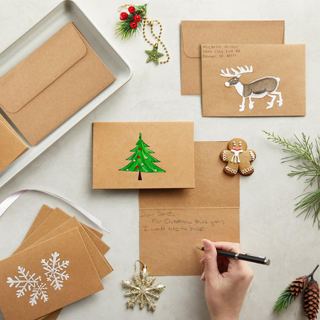 100 Pack Blank Cards and Envelopes 4x6, Bulk Kraft Paper Greeting Cards for DIY Card Making, Wedding, Birthday, All Occasions Sustainable Greetings