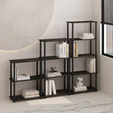 Furinno Turn-N-Tube Display Rack, 3-Tier Single, Espresso/Black Furinno